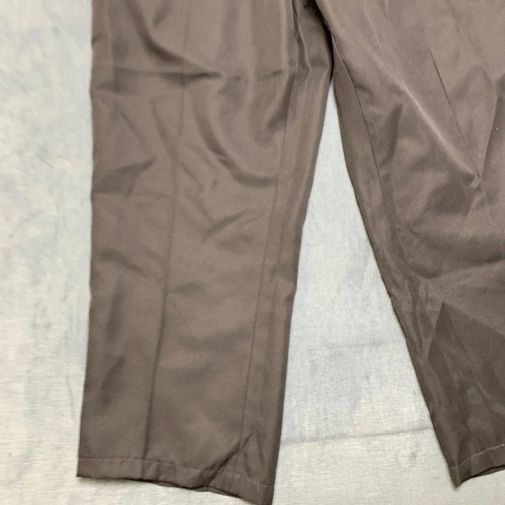 Mens Workwear Pants 38x32 Dark Brown Comfort Slash Pocket Straight Leg Outdoor